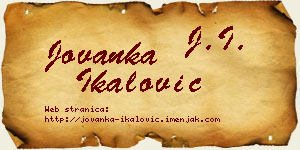 Jovanka Ikalović vizit kartica
